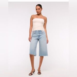 Abercrombie & Fitch Mid Rise Long Jort Curve Love